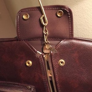 Burgundy leather garment bag